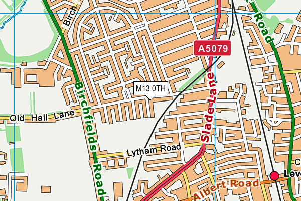 M13 0TH map - OS VectorMap District (Ordnance Survey)