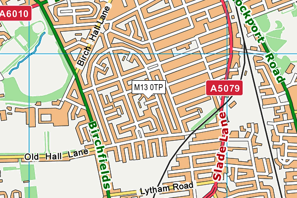 M13 0TP map - OS VectorMap District (Ordnance Survey)