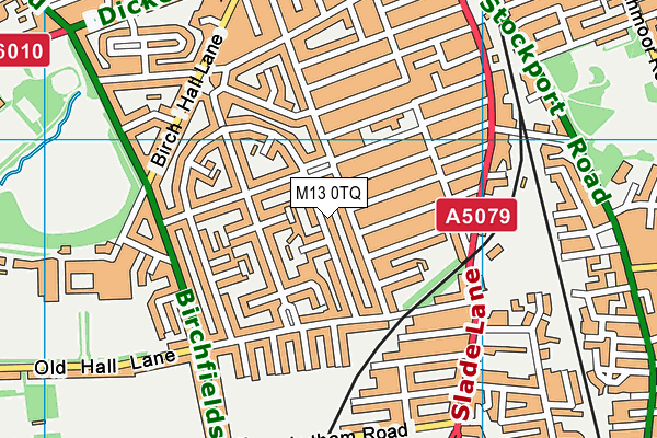 M13 0TQ map - OS VectorMap District (Ordnance Survey)