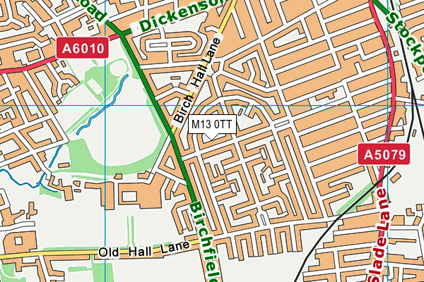M13 0TT map - OS VectorMap District (Ordnance Survey)