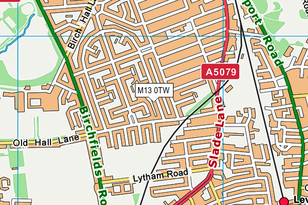 M13 0TW map - OS VectorMap District (Ordnance Survey)