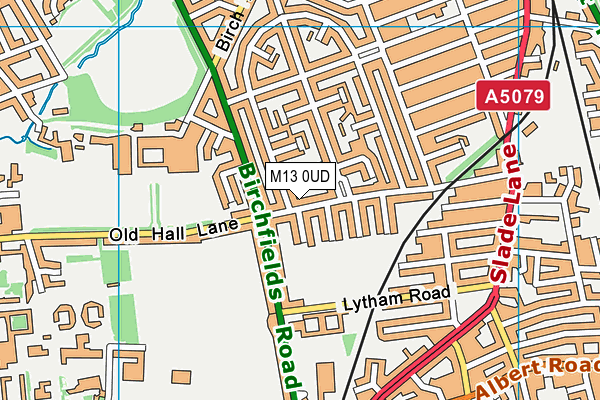 M13 0UD map - OS VectorMap District (Ordnance Survey)