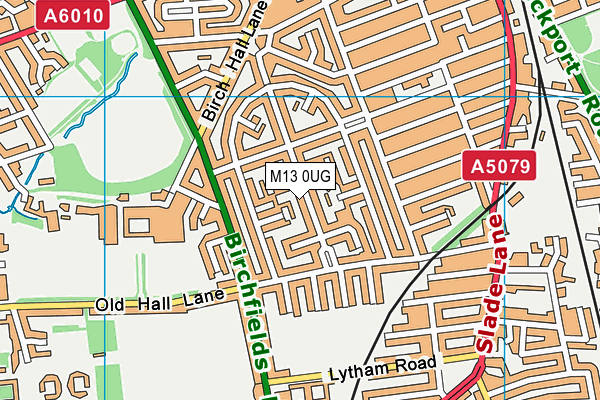 M13 0UG map - OS VectorMap District (Ordnance Survey)