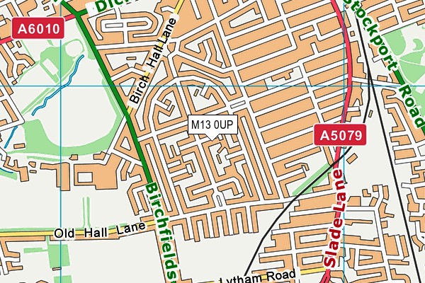 M13 0UP map - OS VectorMap District (Ordnance Survey)