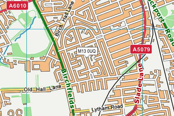 M13 0UQ map - OS VectorMap District (Ordnance Survey)