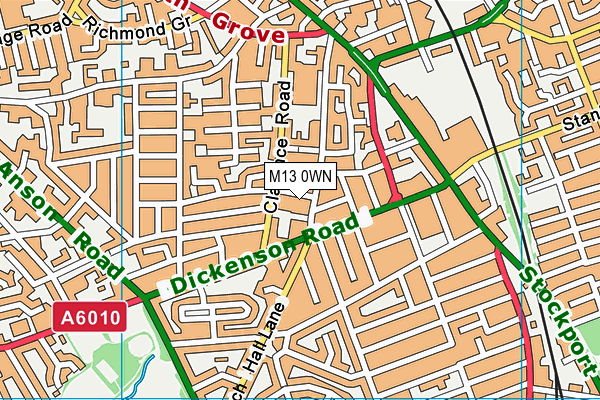 M13 0WN map - OS VectorMap District (Ordnance Survey)