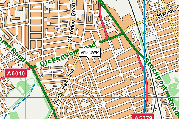 M13 0WP map - OS VectorMap District (Ordnance Survey)