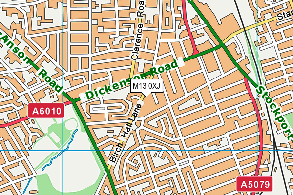 M13 0XJ map - OS VectorMap District (Ordnance Survey)