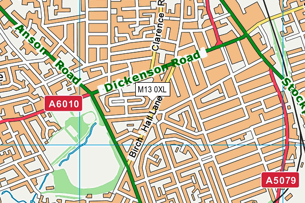 M13 0XL map - OS VectorMap District (Ordnance Survey)