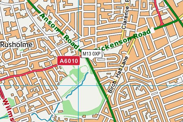 M13 0XP map - OS VectorMap District (Ordnance Survey)