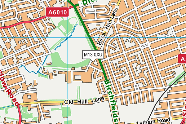 M13 0XU map - OS VectorMap District (Ordnance Survey)