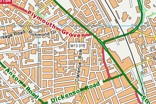 St John's CofE Primary School map (M13 0YE) - OS VectorMap District (Ordnance Survey)