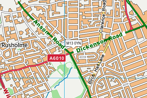 M13 0YN map - OS VectorMap District (Ordnance Survey)