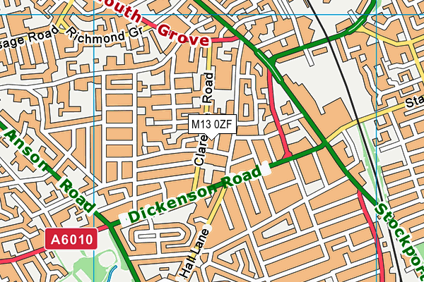 M13 0ZF map - OS VectorMap District (Ordnance Survey)