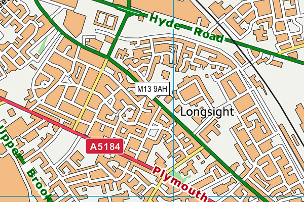 M13 9AH map - OS VectorMap District (Ordnance Survey)