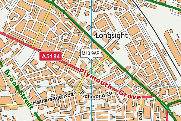 M13 9AP map - OS VectorMap District (Ordnance Survey)