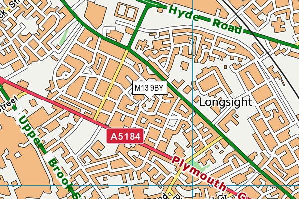 M13 9BY map - OS VectorMap District (Ordnance Survey)