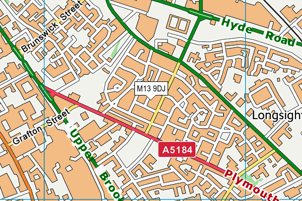 M13 9DJ map - OS VectorMap District (Ordnance Survey)