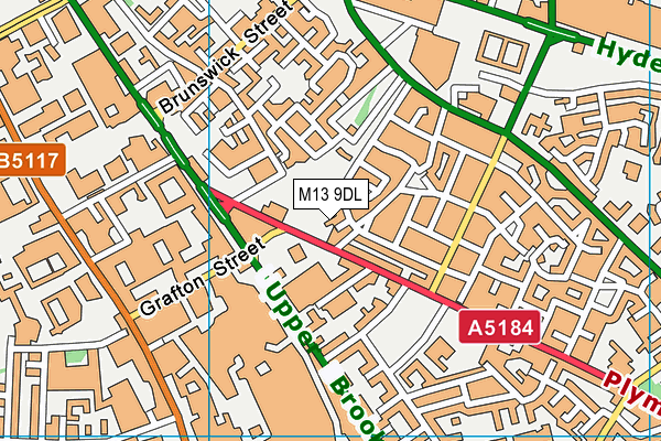 M13 9DL map - OS VectorMap District (Ordnance Survey)