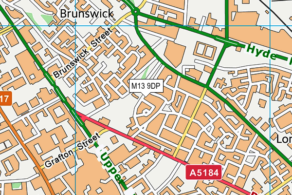 M13 9DP map - OS VectorMap District (Ordnance Survey)