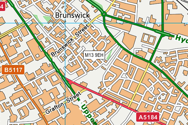 M13 9EH map - OS VectorMap District (Ordnance Survey)