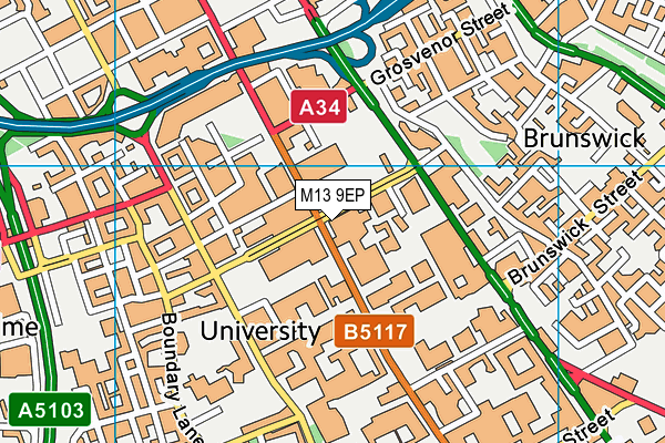 M13 9EP map - OS VectorMap District (Ordnance Survey)