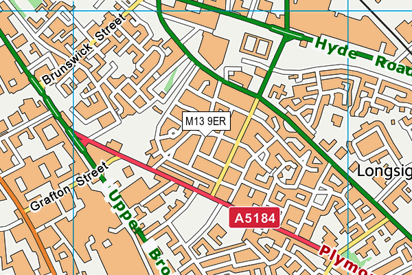 M13 9ER map - OS VectorMap District (Ordnance Survey)