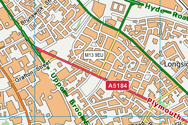 M13 9EU map - OS VectorMap District (Ordnance Survey)