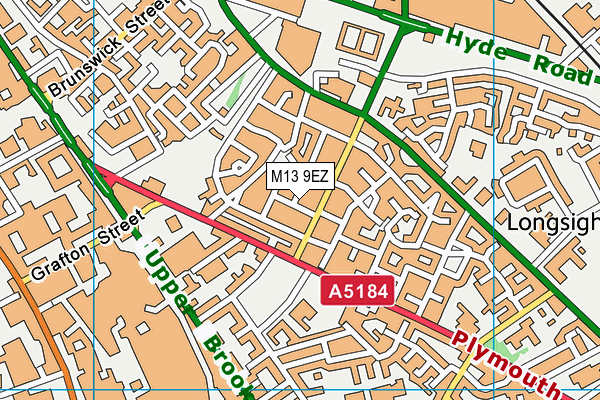 M13 9EZ map - OS VectorMap District (Ordnance Survey)