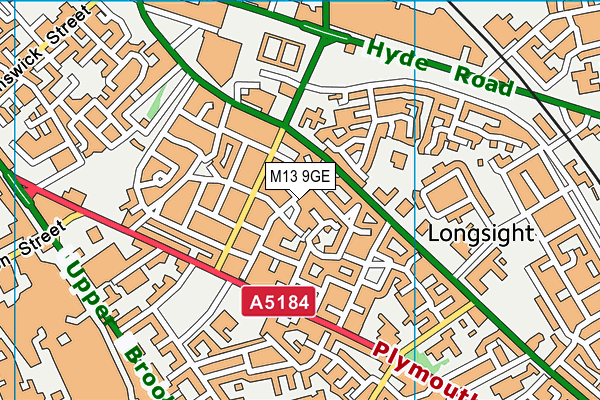 M13 9GE map - OS VectorMap District (Ordnance Survey)