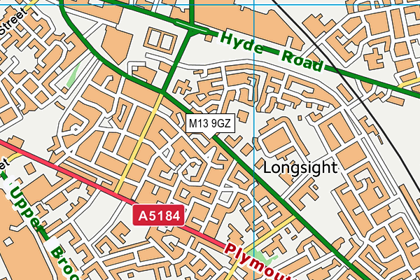 M13 9GZ map - OS VectorMap District (Ordnance Survey)