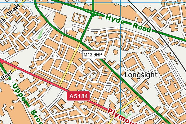 M13 9HP map - OS VectorMap District (Ordnance Survey)