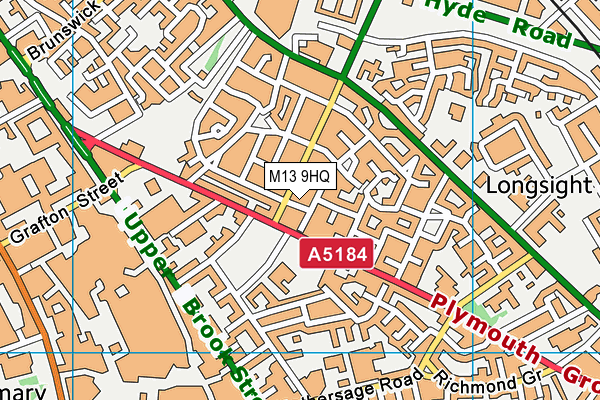 M13 9HQ map - OS VectorMap District (Ordnance Survey)