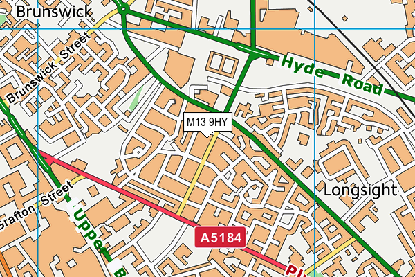 M13 9HY map - OS VectorMap District (Ordnance Survey)