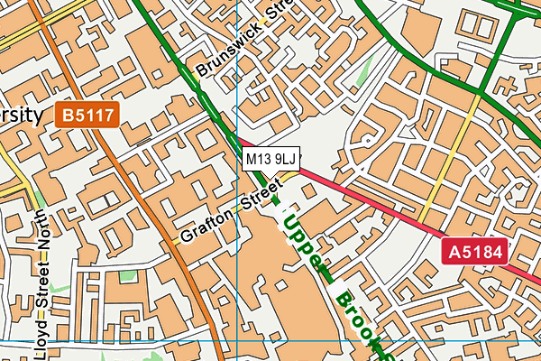 M13 9LJ map - OS VectorMap District (Ordnance Survey)