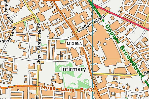 M13 9NA map - OS VectorMap District (Ordnance Survey)