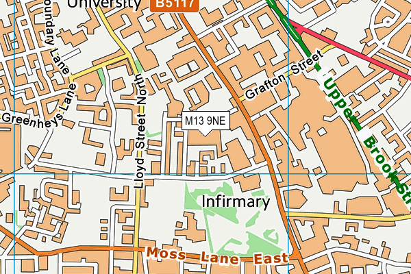 M13 9NE map - OS VectorMap District (Ordnance Survey)