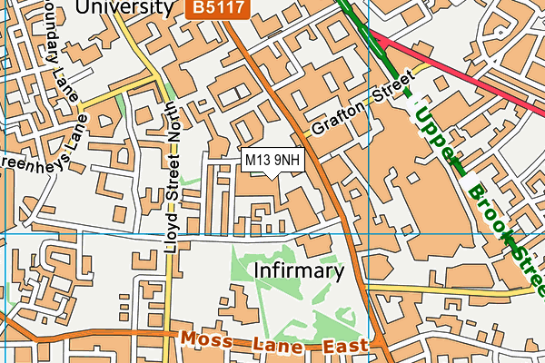 M13 9NH map - OS VectorMap District (Ordnance Survey)