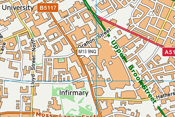 M13 9NQ map - OS VectorMap District (Ordnance Survey)