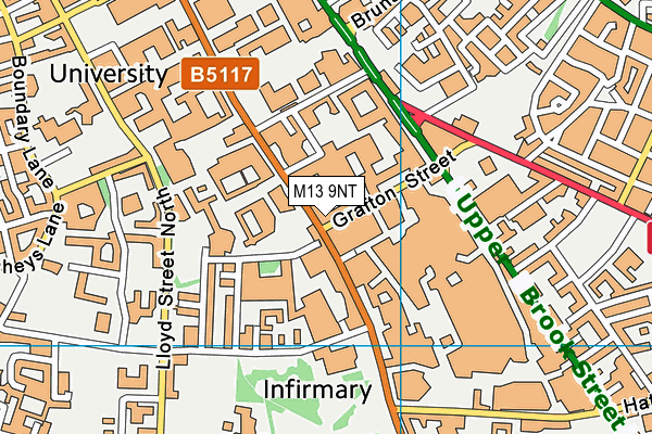 M13 9NT map - OS VectorMap District (Ordnance Survey)