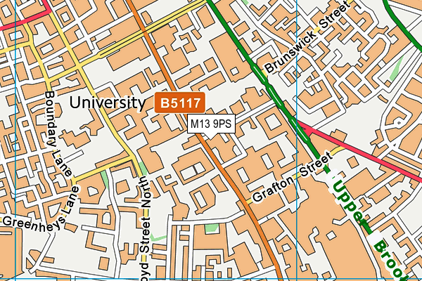 M13 9PS map - OS VectorMap District (Ordnance Survey)