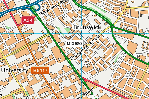 M13 9SQ map - OS VectorMap District (Ordnance Survey)