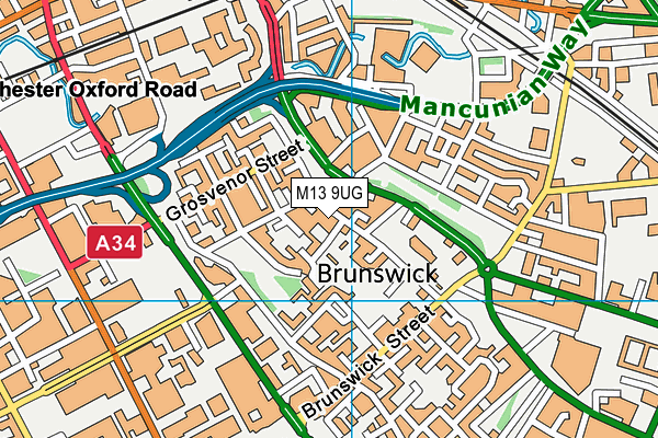 M13 9UG map - OS VectorMap District (Ordnance Survey)