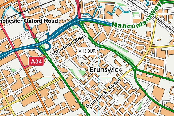 M13 9UR map - OS VectorMap District (Ordnance Survey)