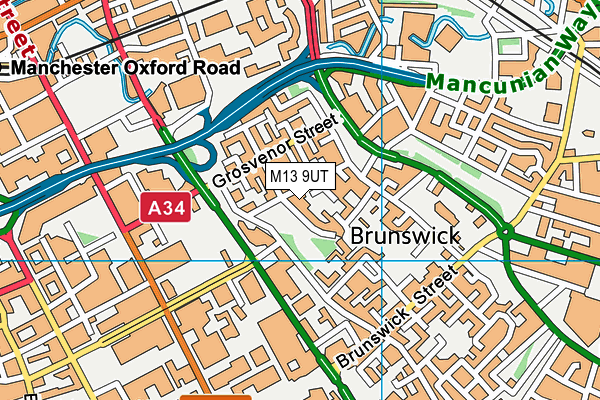 M13 9UT map - OS VectorMap District (Ordnance Survey)