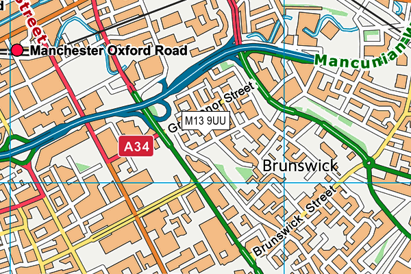 M13 9UU map - OS VectorMap District (Ordnance Survey)