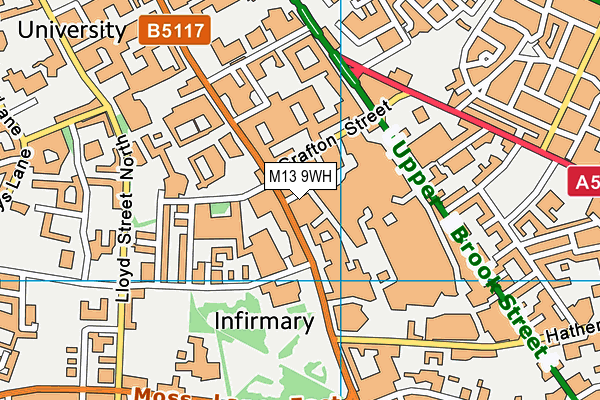 M13 9WH map - OS VectorMap District (Ordnance Survey)