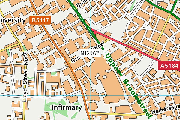 M13 9WP map - OS VectorMap District (Ordnance Survey)