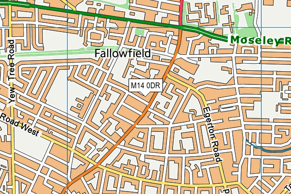 M14 0DR map - OS VectorMap District (Ordnance Survey)