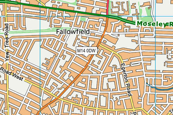 M14 0DW map - OS VectorMap District (Ordnance Survey)